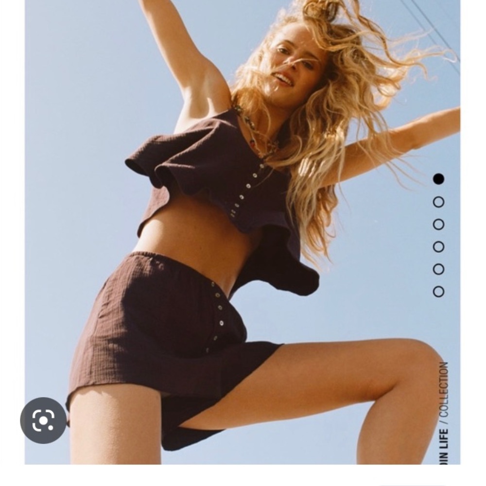 Zara textured crop top brown size XS